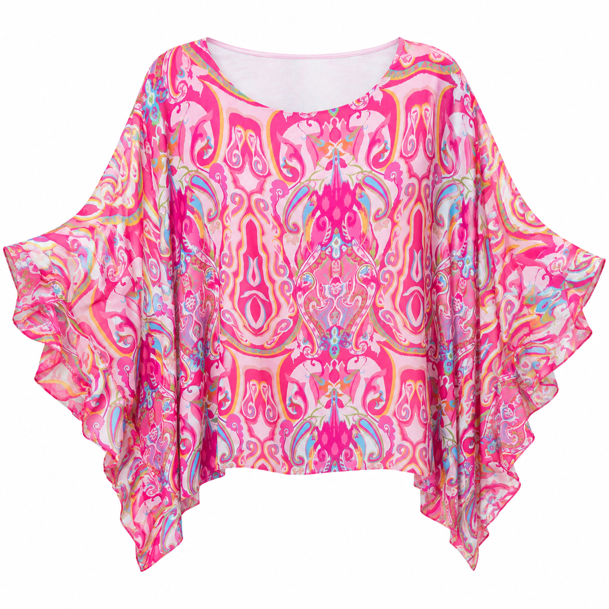 Blusa Batwing Paisley Rosa Vibrante