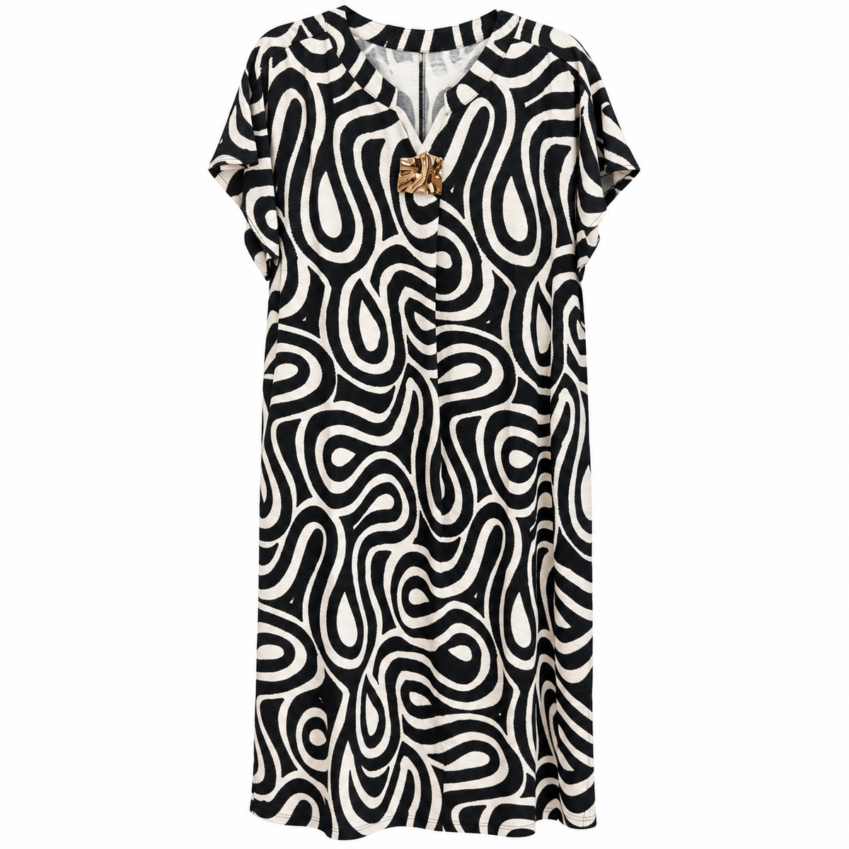 Vestido Black & Ivory Swirl