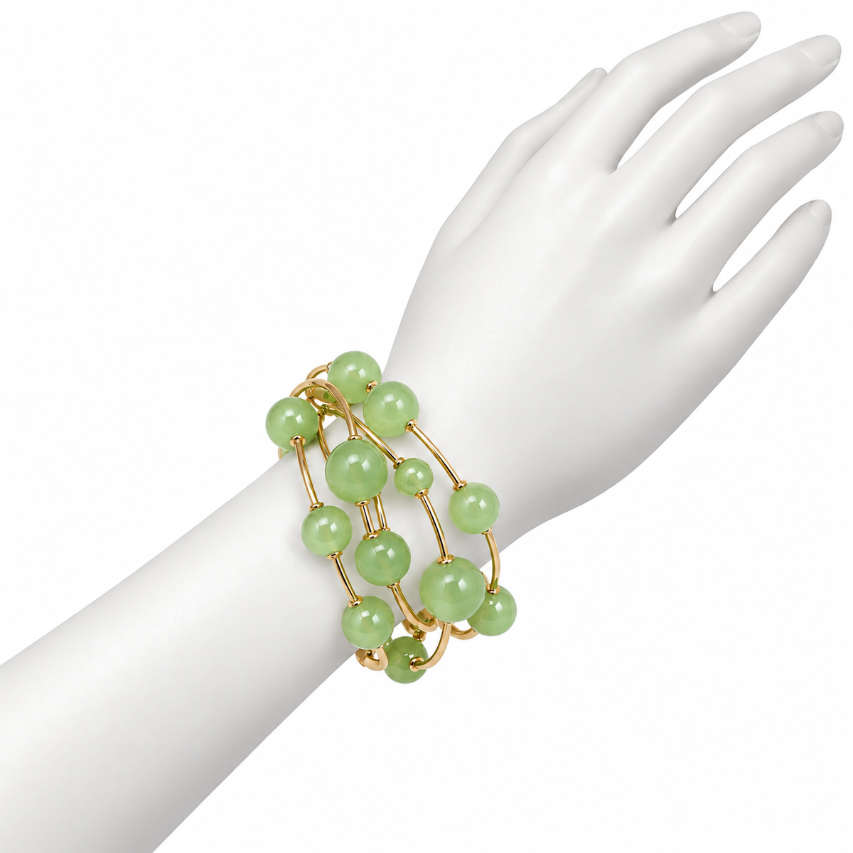 Pulsera Verde Claro y Dorada