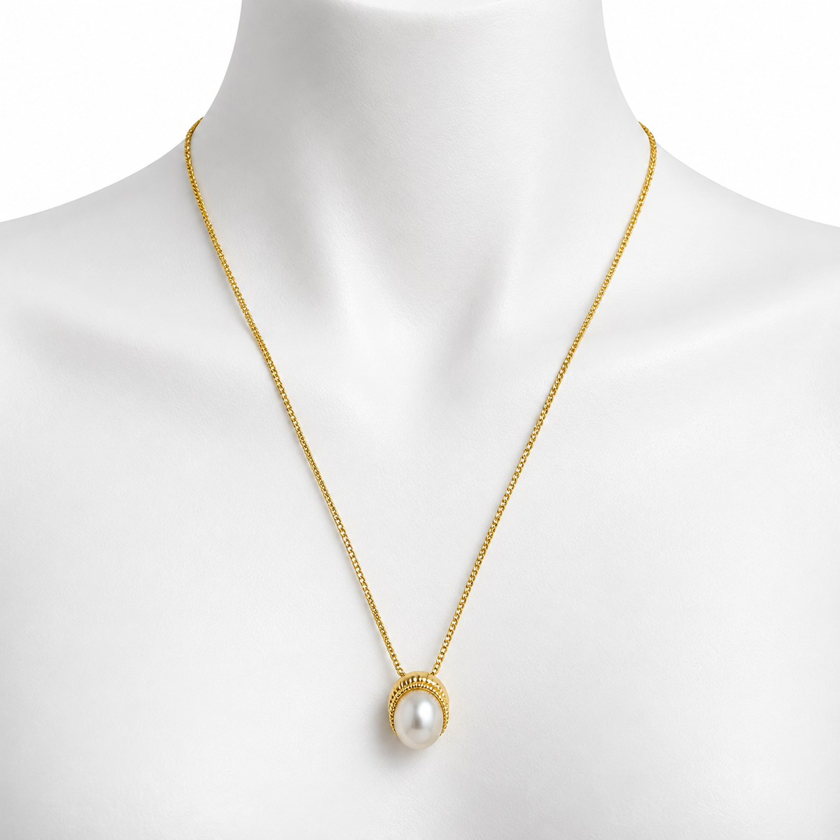 Collar Dorado con Perla