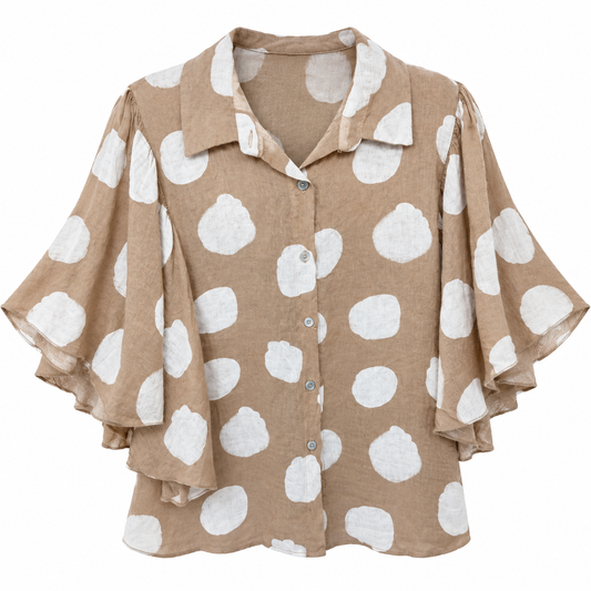 Blusa Beige de Lunares Oversize