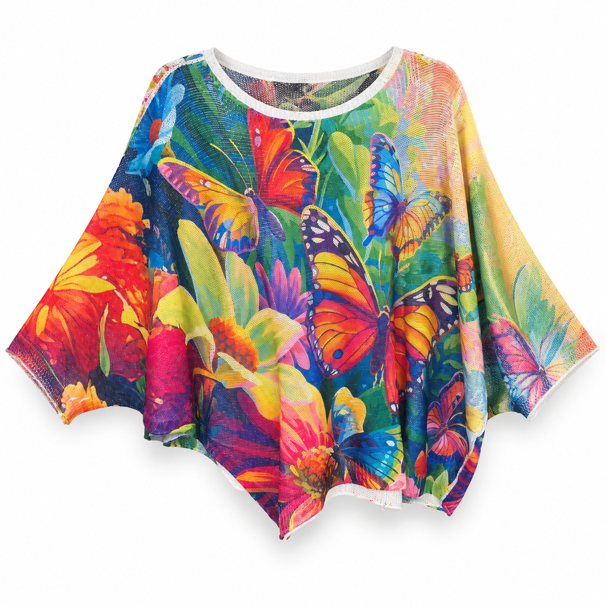 Suéter Mesh Tropical con Mariposas