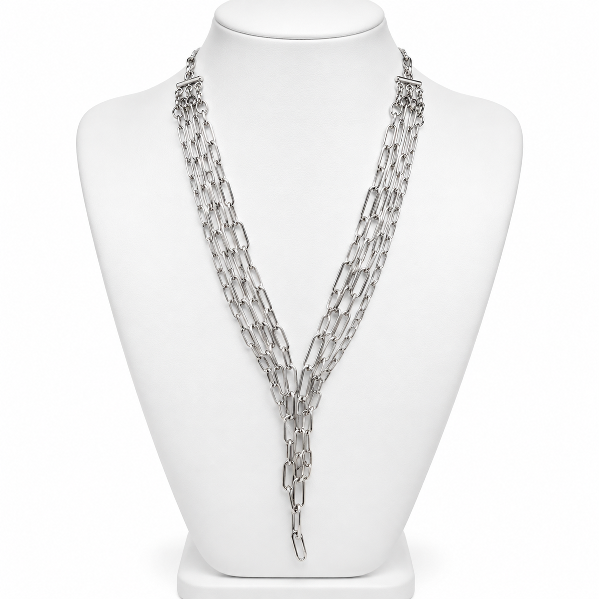 Collar Plateado Multicapas