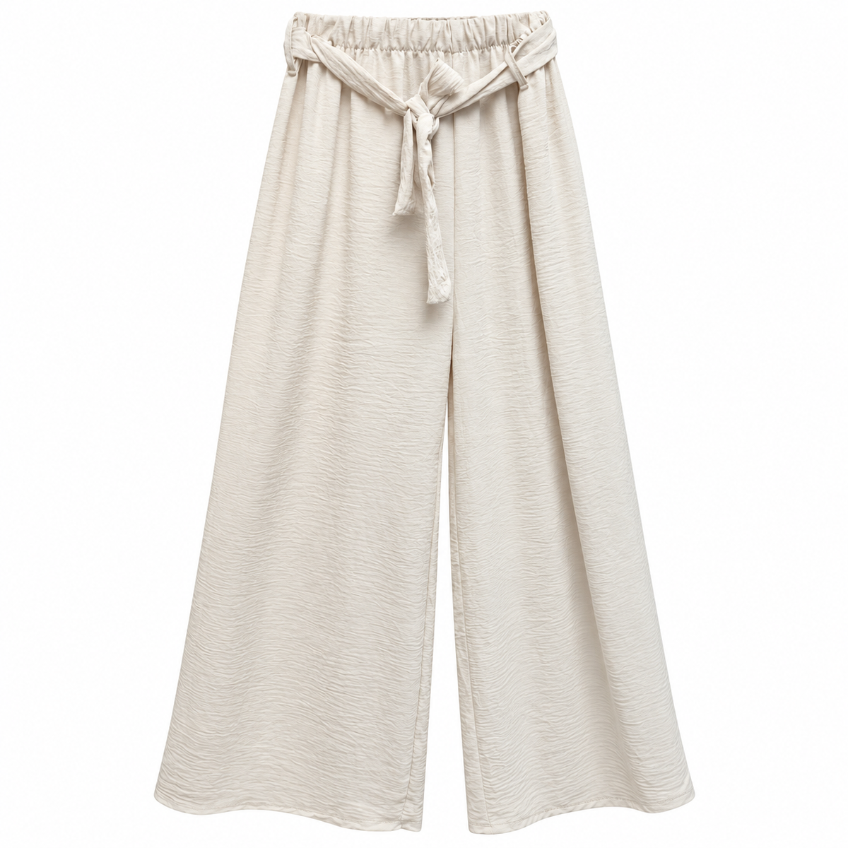 Pantalón Palazzo Texturizado Marfil