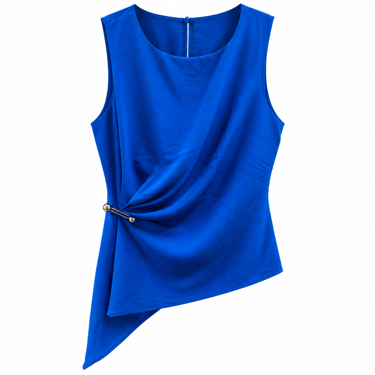 Blusa Draped Elegance Royal Blue