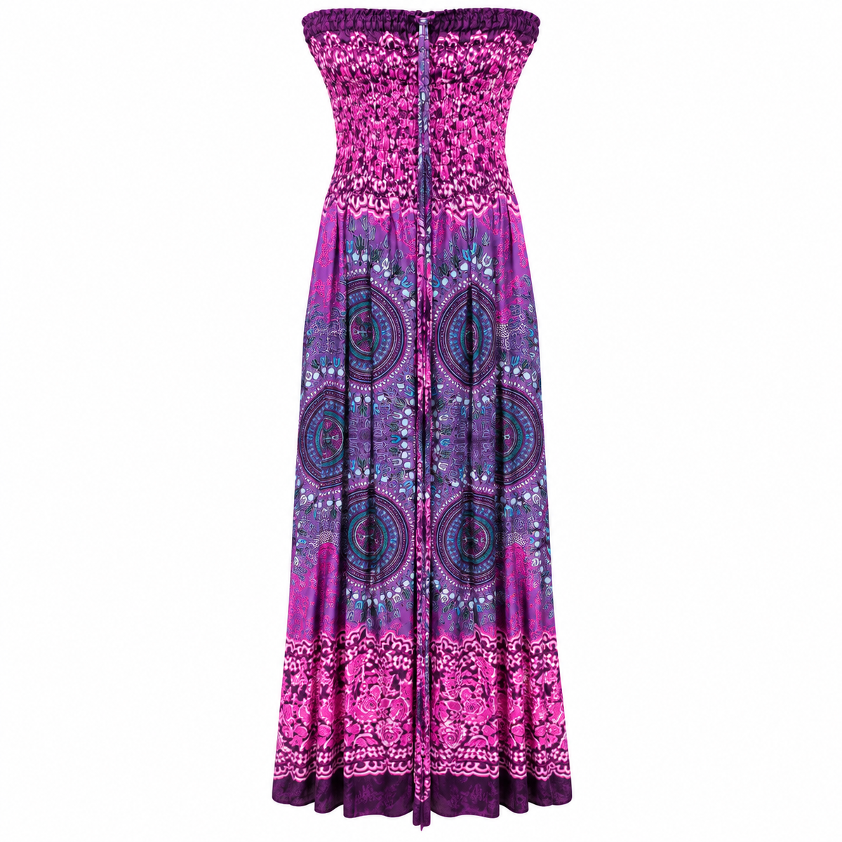Vestido Maxi Paisley Magenta