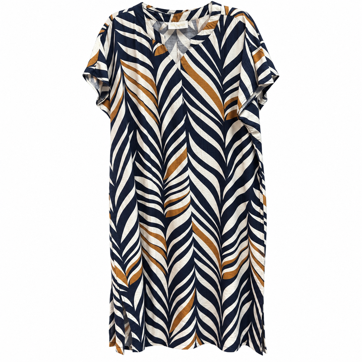 Vestido Navy Palm Print D810X
