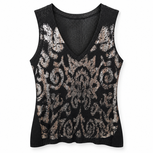 Top Tejido Black Metallic