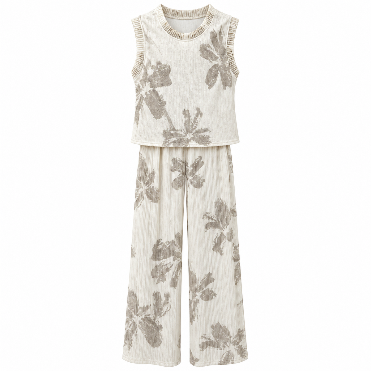 Conjunto Floral Beige