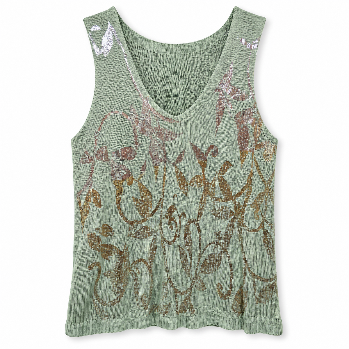 Top Tejido Sage Metallic