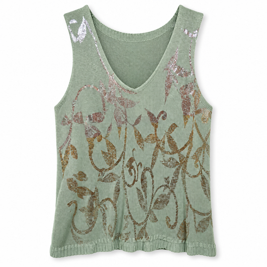 Top Tejido Sage Metallic