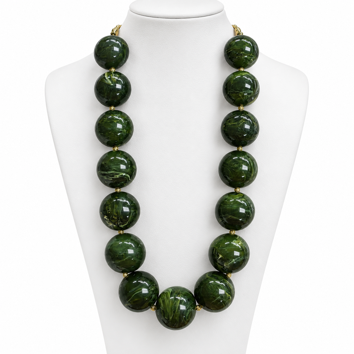 Collar Statement Verde Mármol