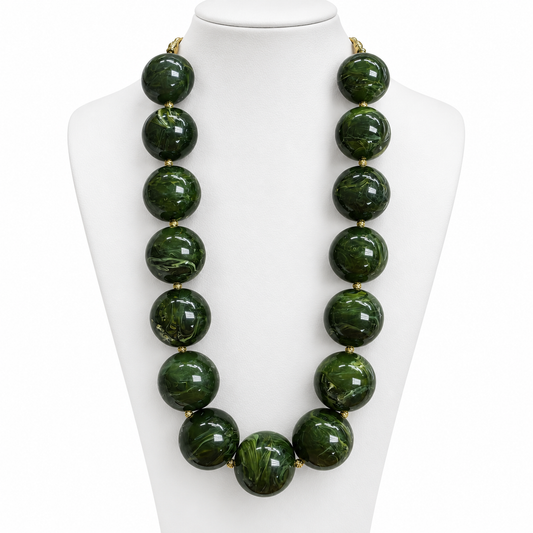 Collar Statement Verde Mármol