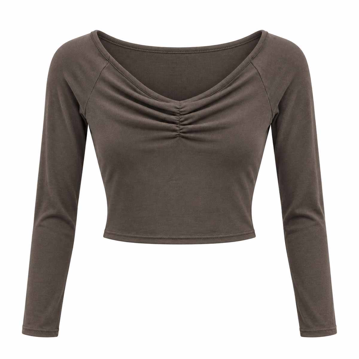 Top Crop Manga Larga Drapeado – Varios Colores