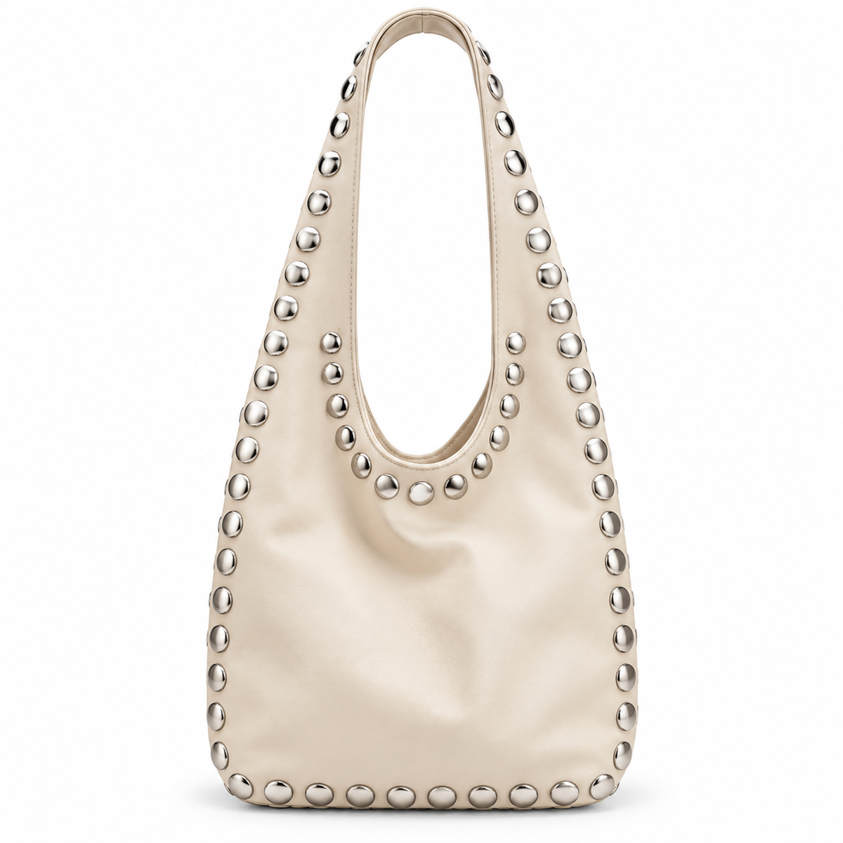 Bolso Hobo Studs Crema