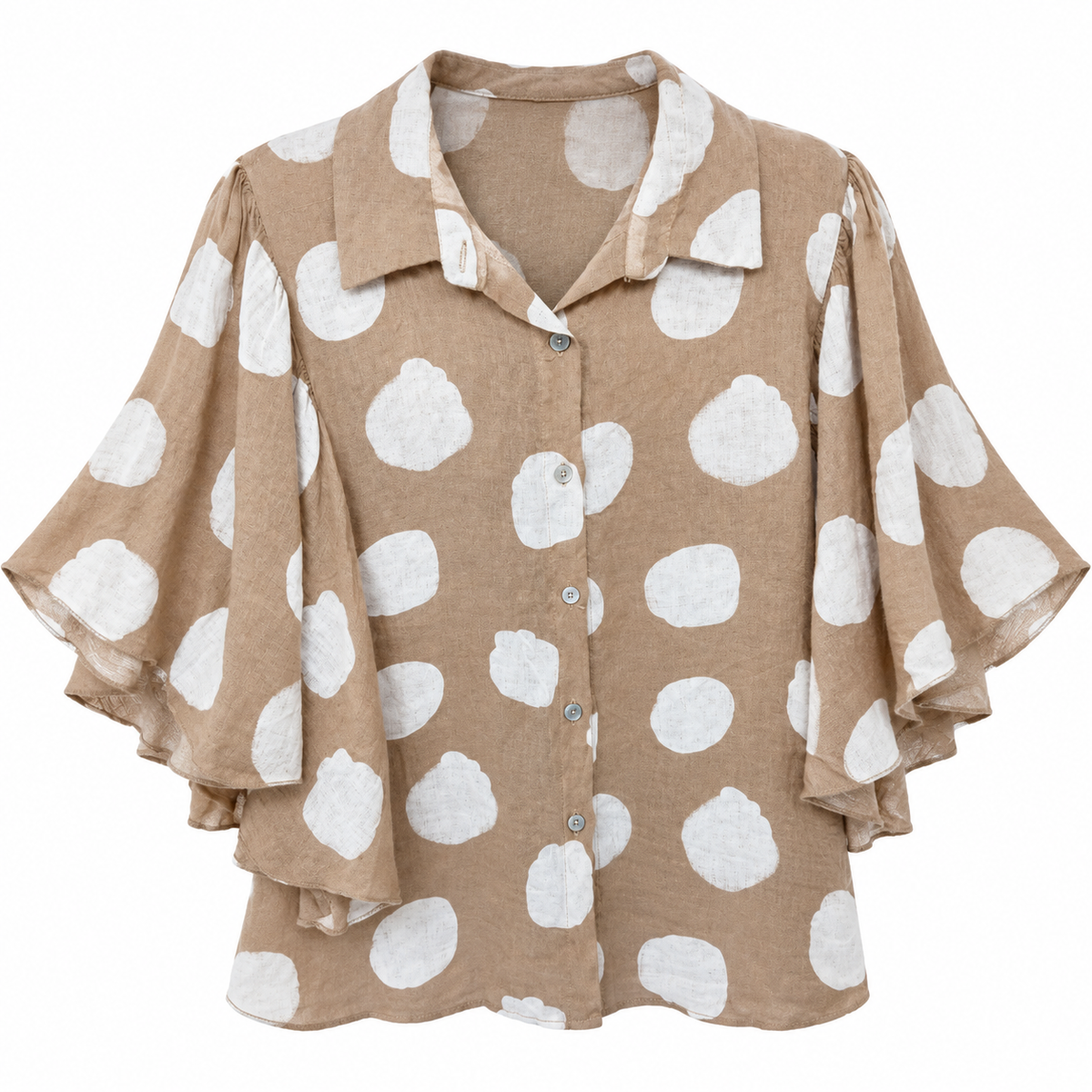 Blusa Beige de Lunares Oversize