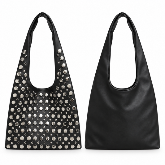 Bolso Hobo Studs Negro