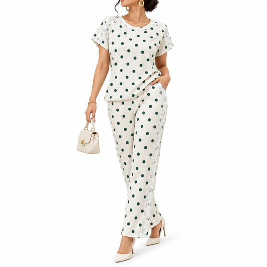 Green Polka Dot Lace