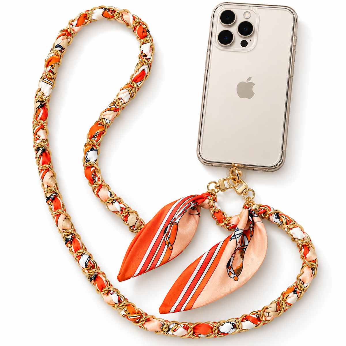 Cadena para Celular con Pañuelo – Naranja