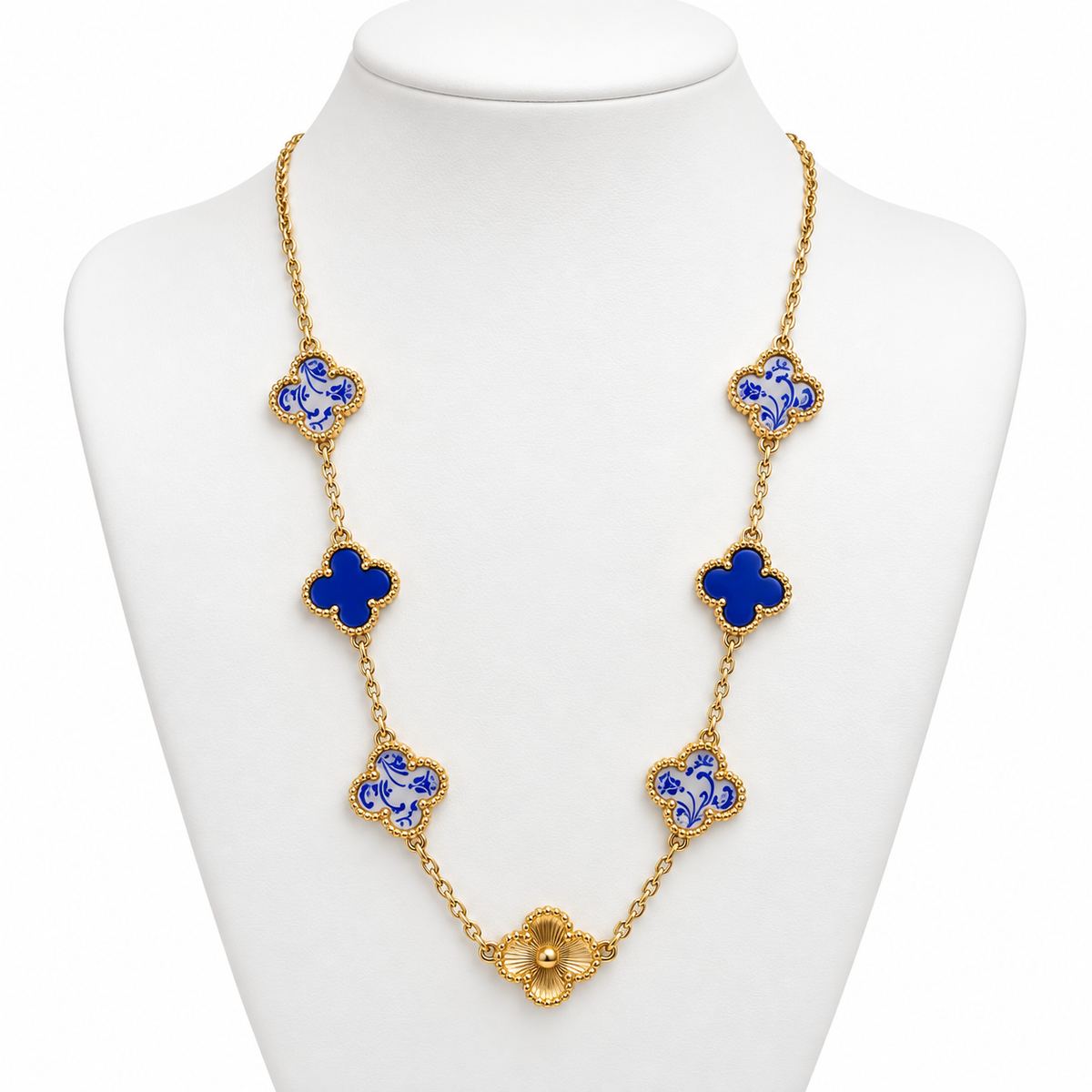 Collar Floral Azul de Tréboles
