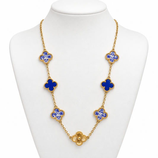 Collar Floral Azul de Tréboles