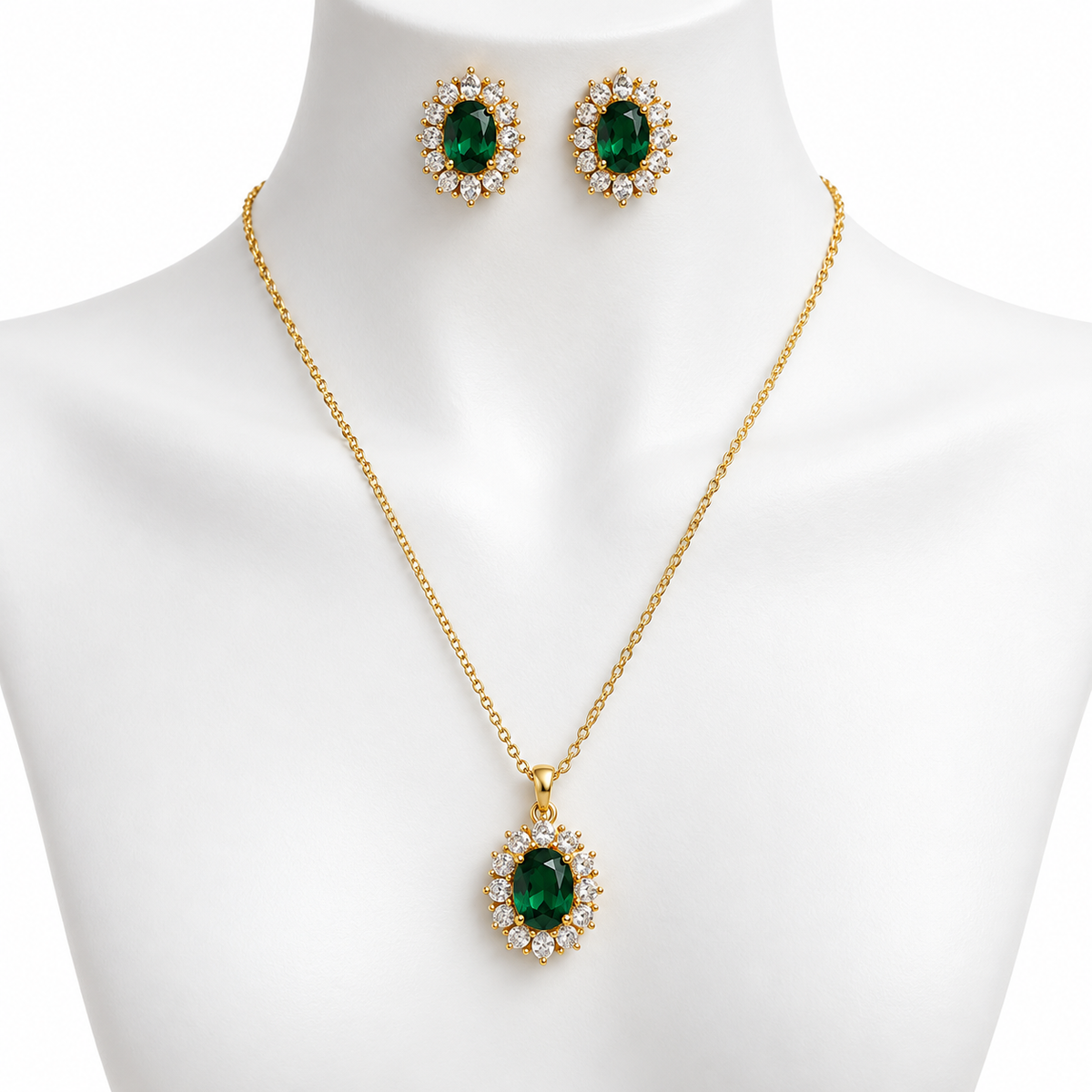 Set Verde con Collar y Aretes