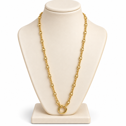 Collar Dorado con Aro Central