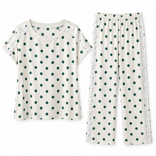 Green Polka Dot Lace