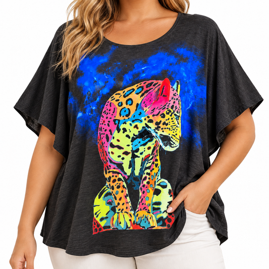 Blusa Oversize Leopardo Neón
