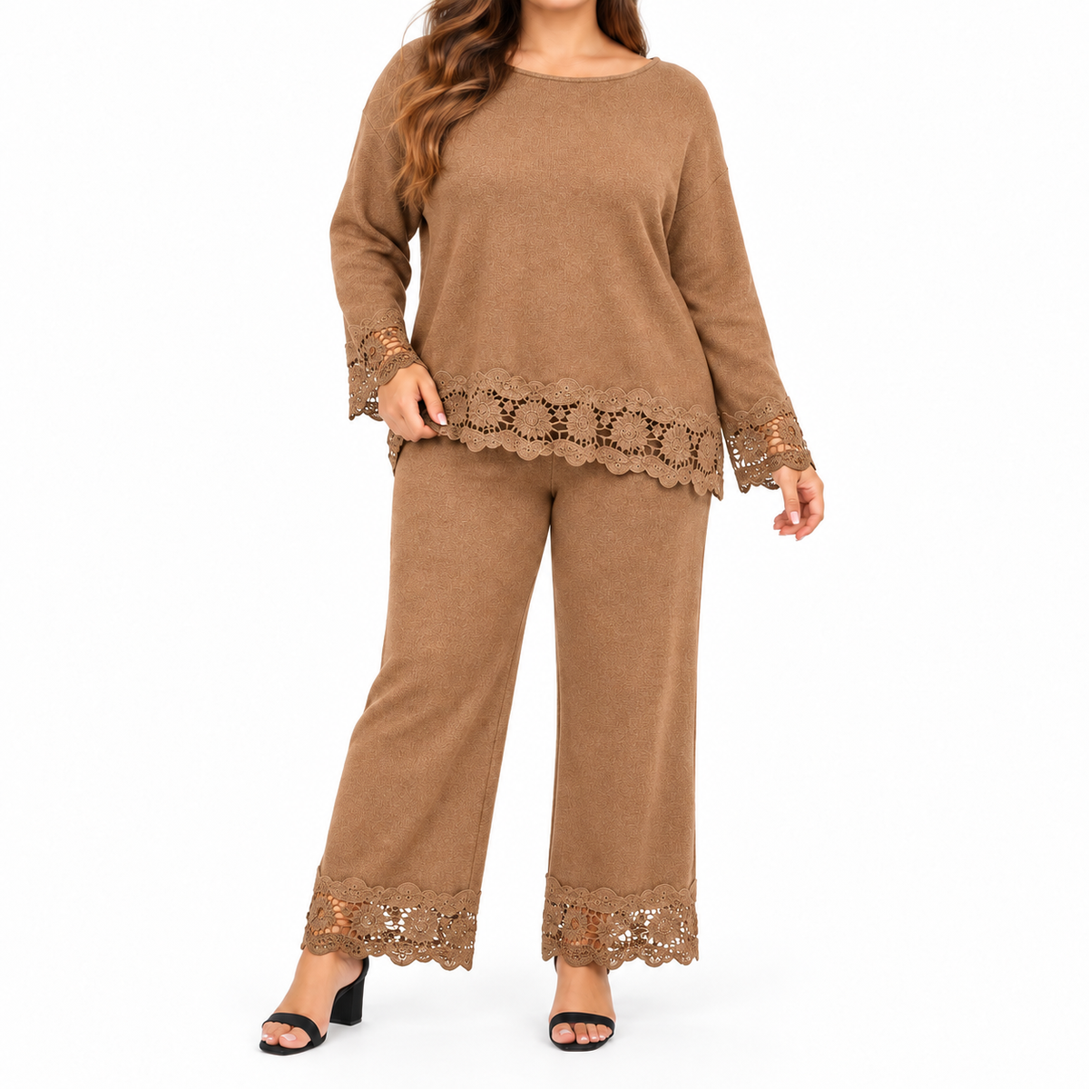 Conjunto Elegance de Punto con Encaje – 2 Piezas