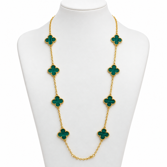 Collar Largo de Tréboles Verdes