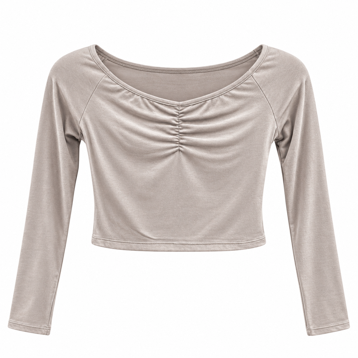 Top Crop Manga Larga Drapeado – Varios Colores