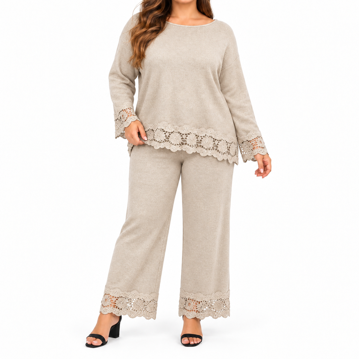 Conjunto Elegance de Punto con Encaje – 2 Piezas