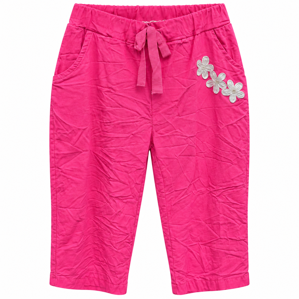Pantalón Capri Fucsia con Bordado Floral – Colección Italiana