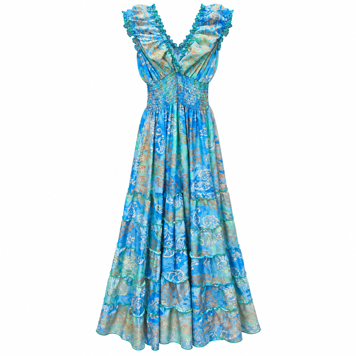 Vestido Maxi Aqua Paisley