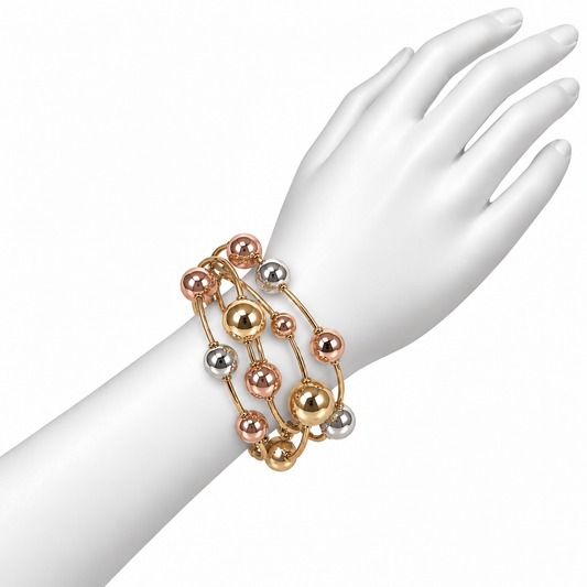 Pulsera de Esferas Metálicas Multitono