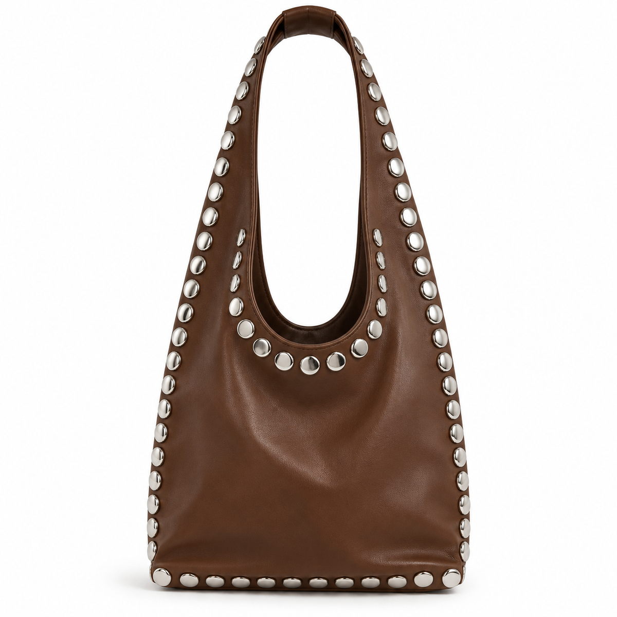 Bolso Hobo Studs Marrón