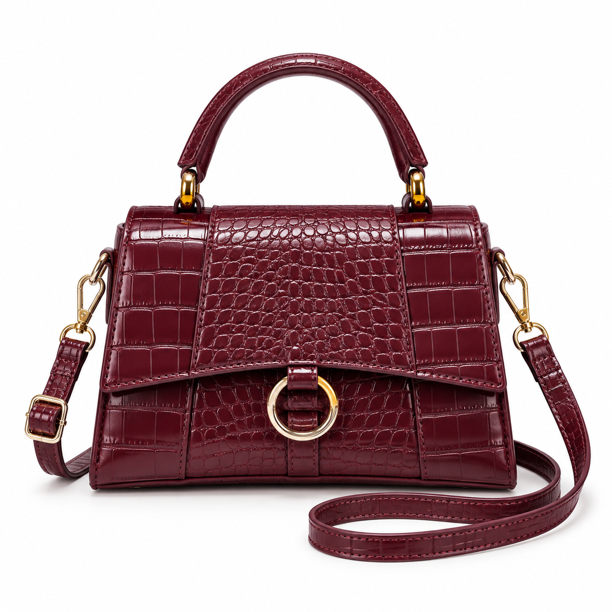Bolso Burgundy Croco
