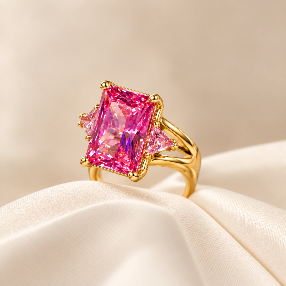 Anillo Gema Imperial Rosa