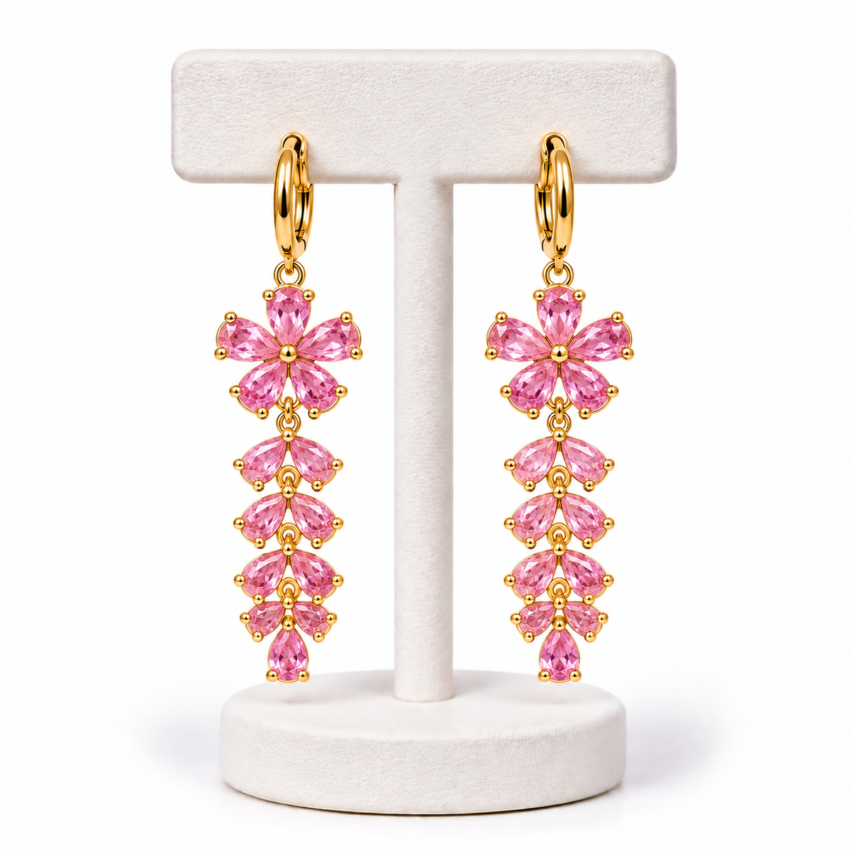 Aretes Flor Rosa