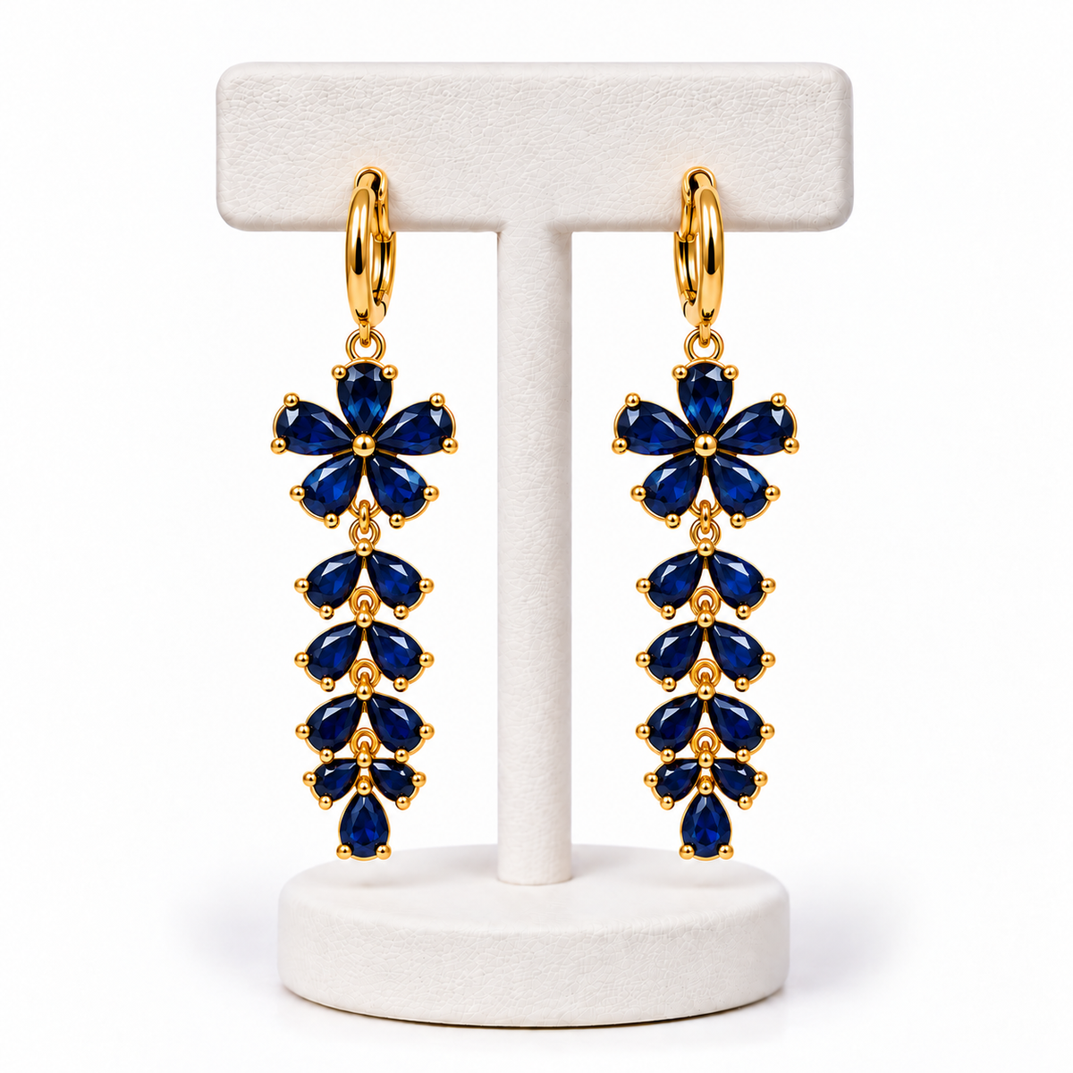 Aretes Flor Navy