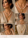 Collar de Perlas con Dije Corazón Dorado
