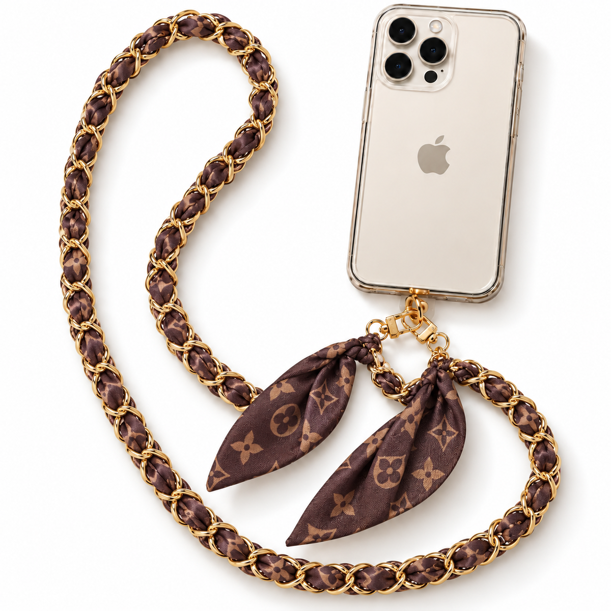 Cadena para Celular con Pañuelo – Marrón