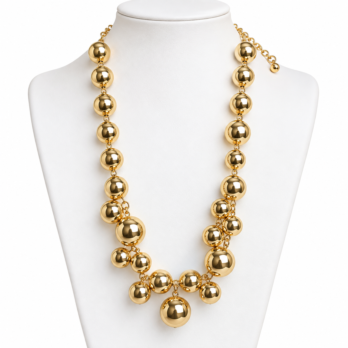 Collar Statement de Esferas Doradas