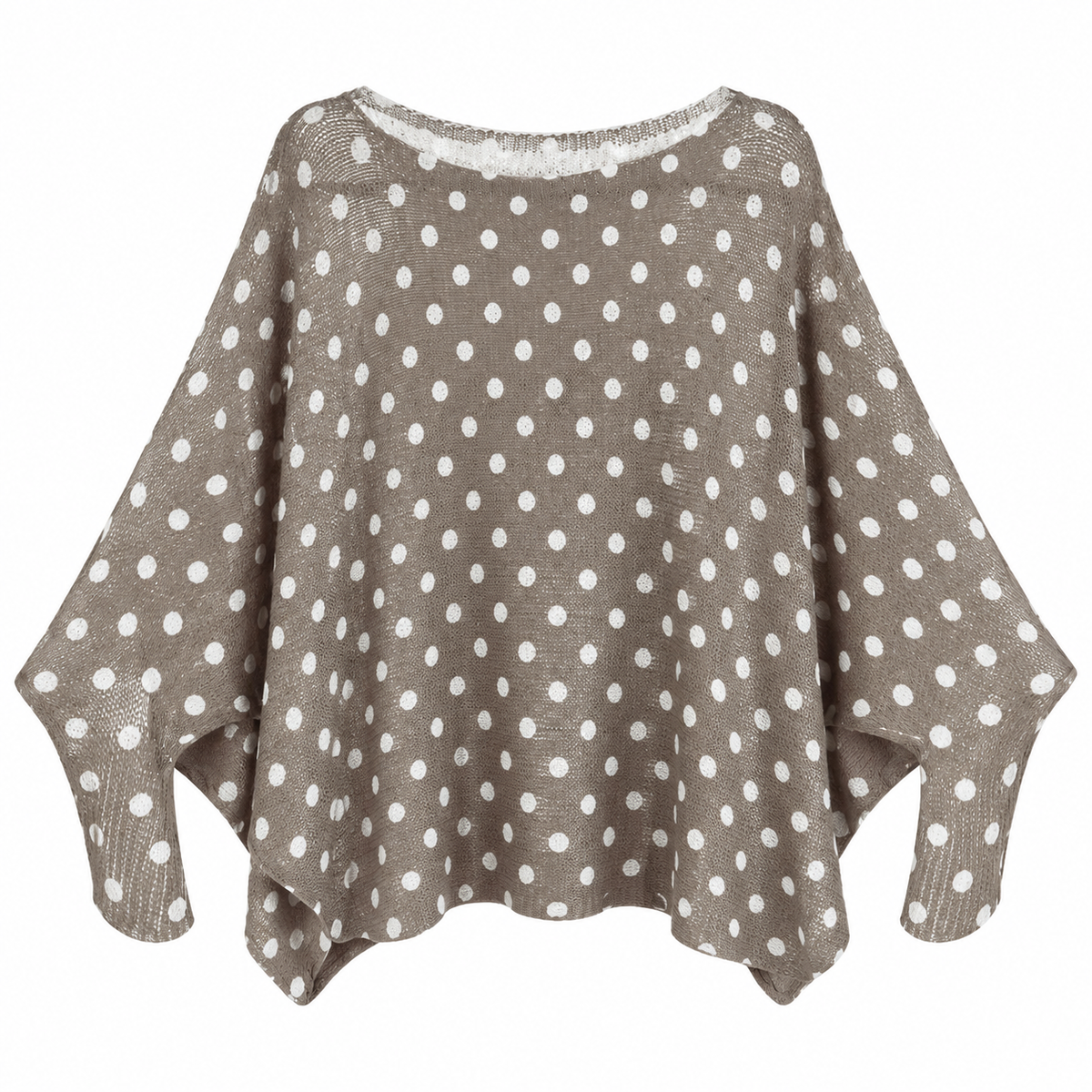 Sueter Tejido Taupe de Lunares
