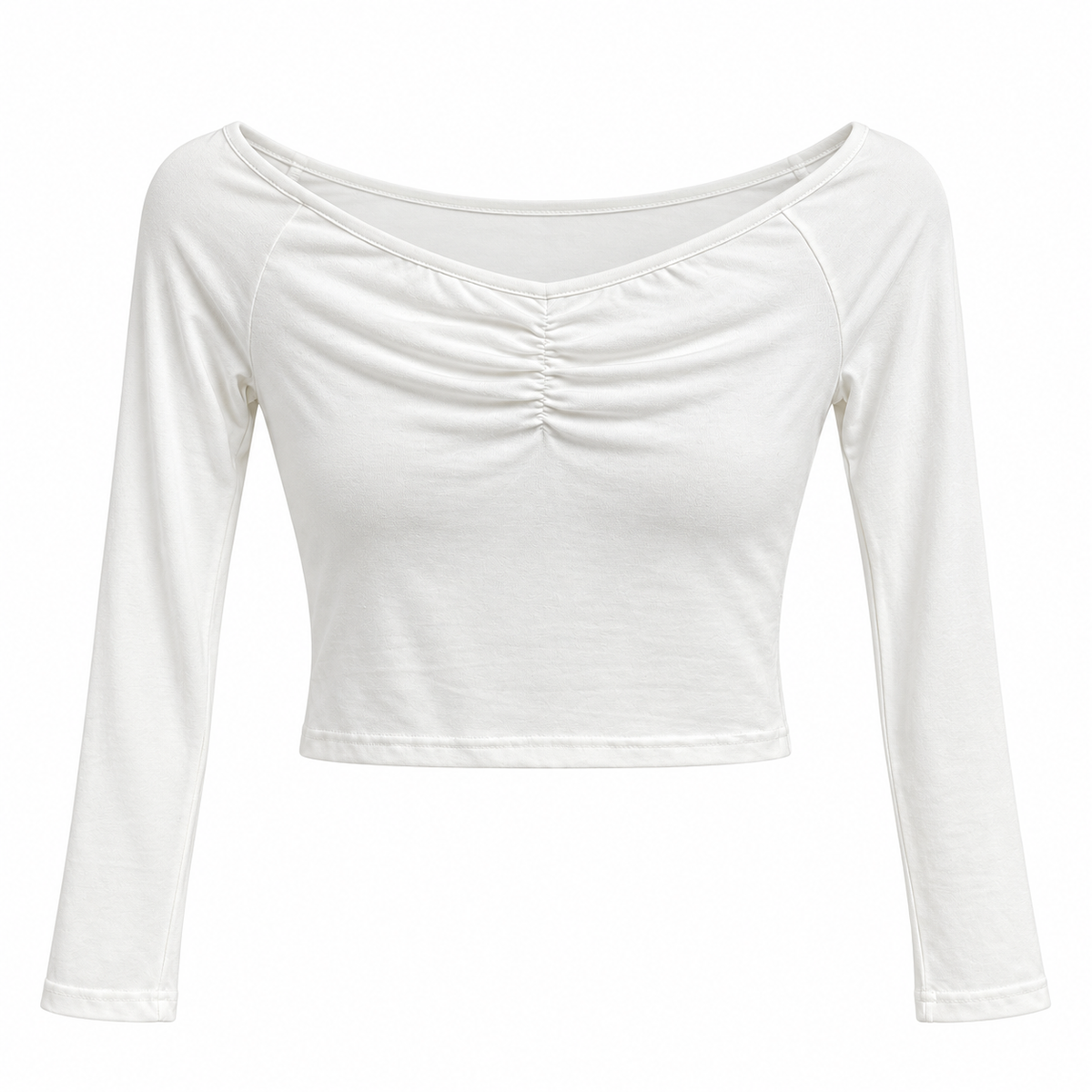 Top Crop Manga Larga Drapeado – Varios Colores