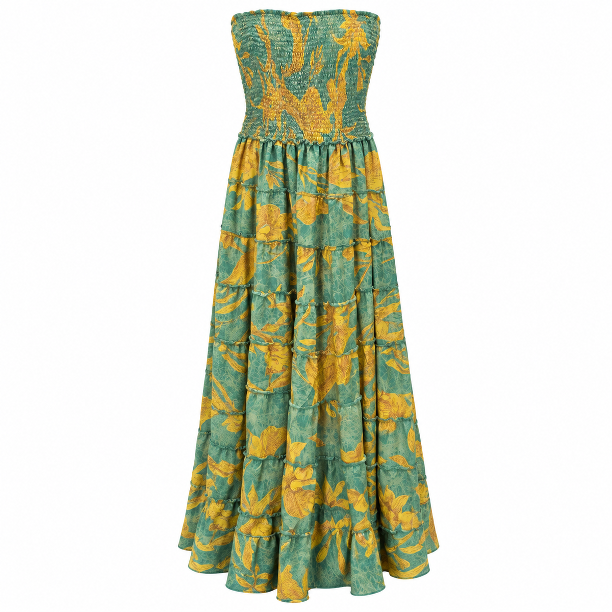 Vestido Maxi Verde Mostaza