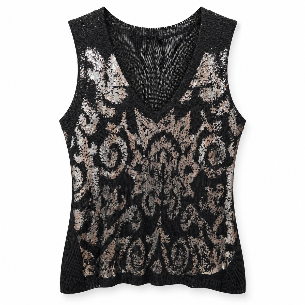 Top Tejido Black Metallic