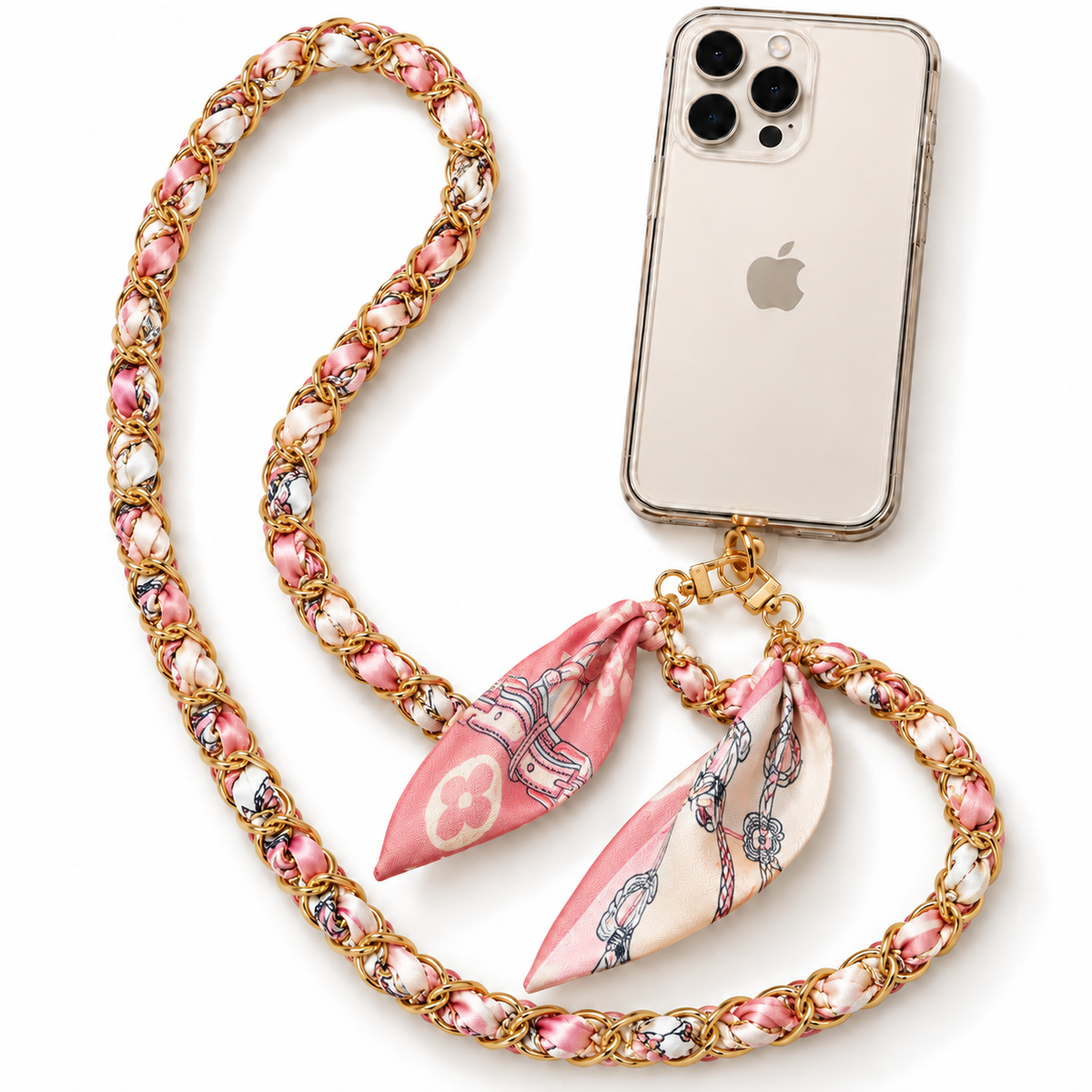 Cadena para Celular con Pañuelo – Rosa Vuitton