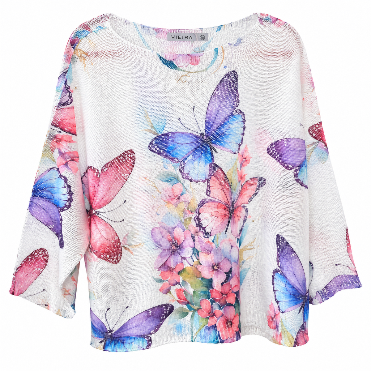 Suéter Tejido Mariposas Acuarela